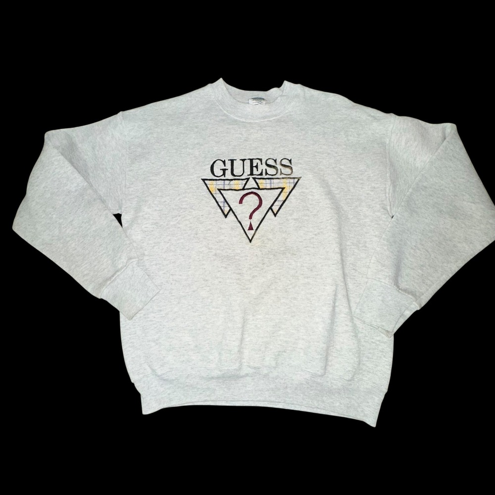 GUESS Vintage 80's 90's Embroidered Gray Crewneck Size‎ Small